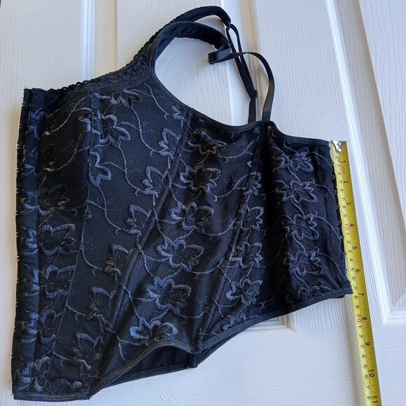 VTG Y2K Wet Seal Black Corset Juniors L missing lace front adjustable straps - Picture 13 of 16